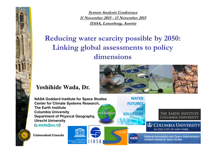 reducing water scarcity possible by 2050 linking global