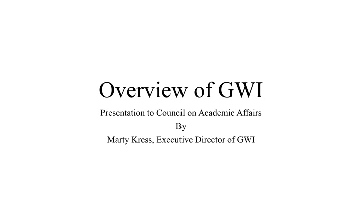 overview of gwi
