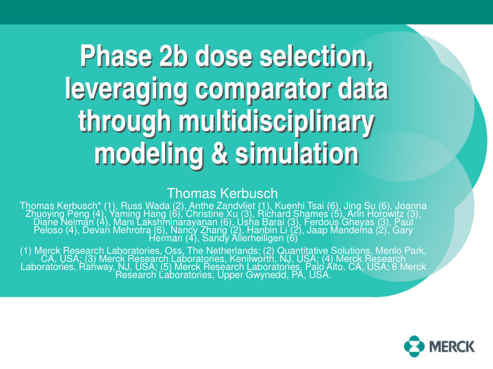 phase 2b dose selection leveraging comparator data
