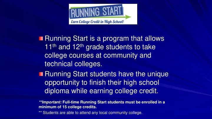 11 th and 12 th grade students to take
