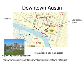 Downtown Austin  Nightlife  Conference  Hotel  500ft  Hike and bike trail (both sides)  View of