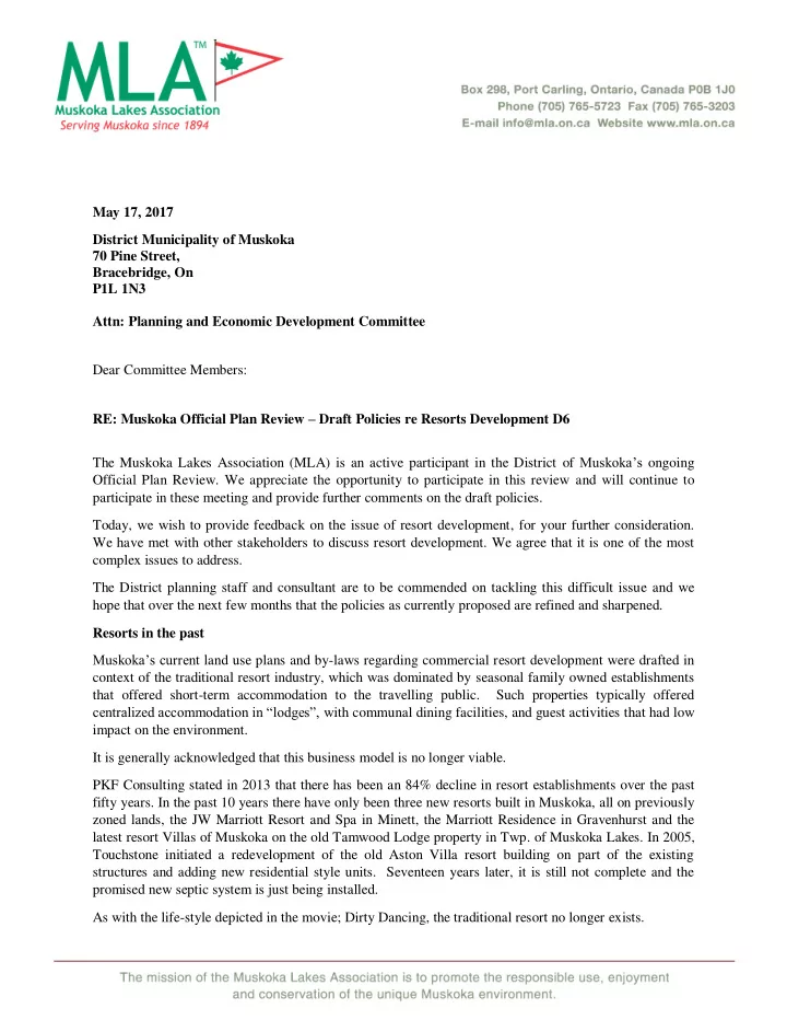 may 17 2017 district municipality of muskoka 70 pine
