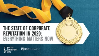 The State of Corporate  Reputation in 2020  Introduction  As global business markets head into a