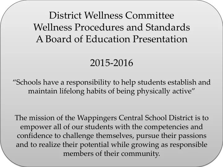 district wellness committee