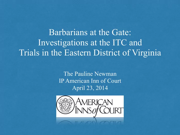 barbarians at the gate investigations at the itc and