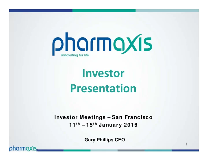 investor presentation