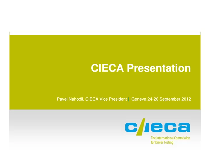 cieca presentation cieca presentation