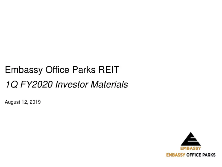 1q fy2020 investor materials