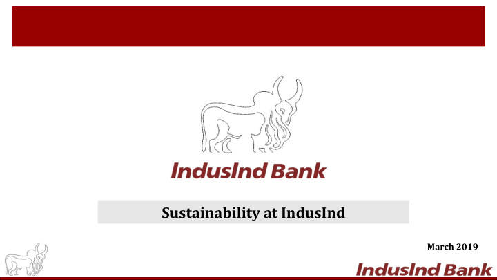 sustainability at indusind