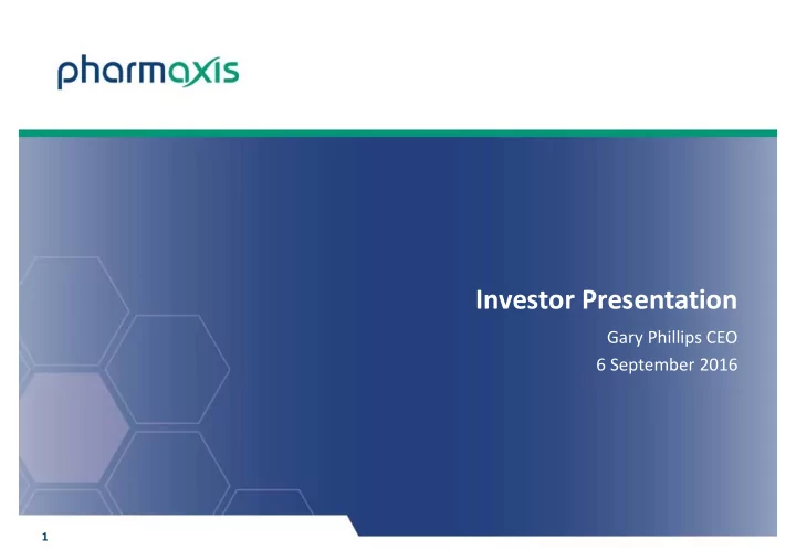 investor presentation