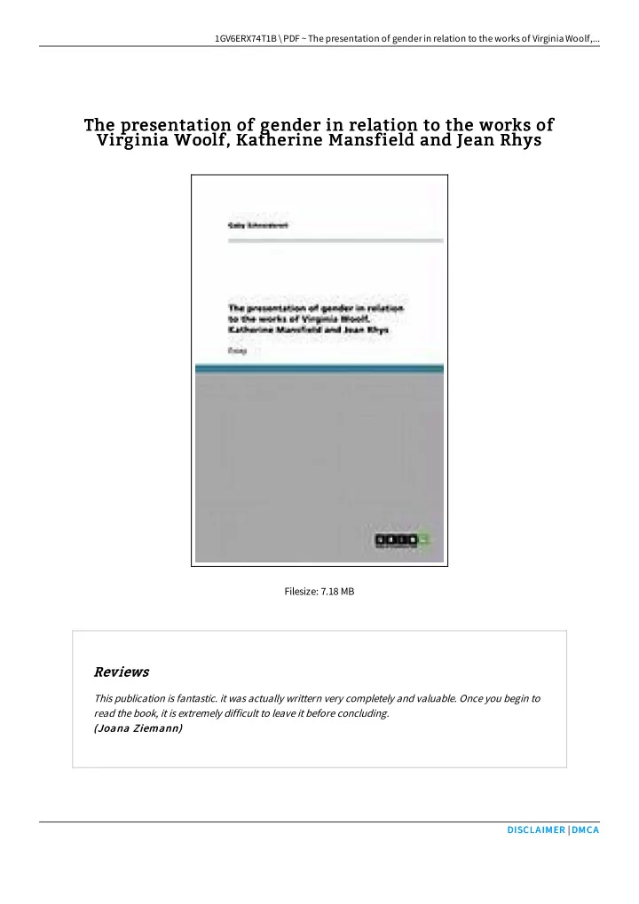 the presentation of gender in relation to the works of