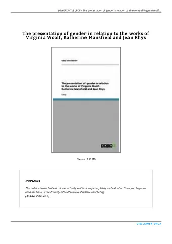 The presentation of gender in relation to the works of  The presentation of gender in relation to