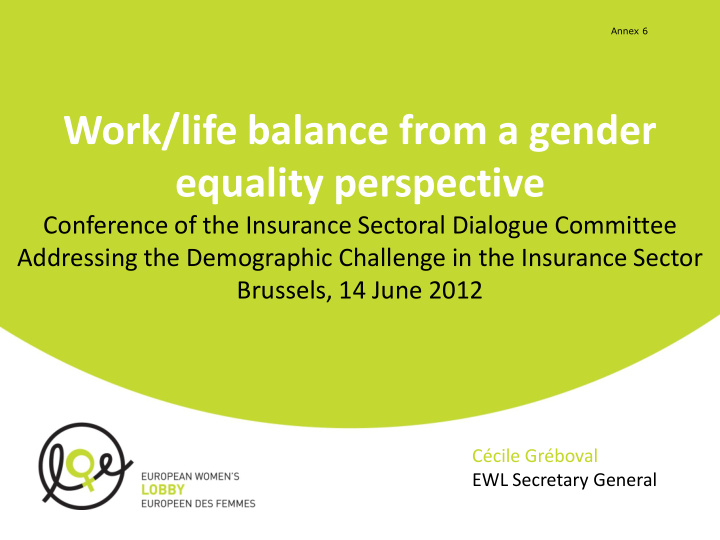 work life balance from a gender