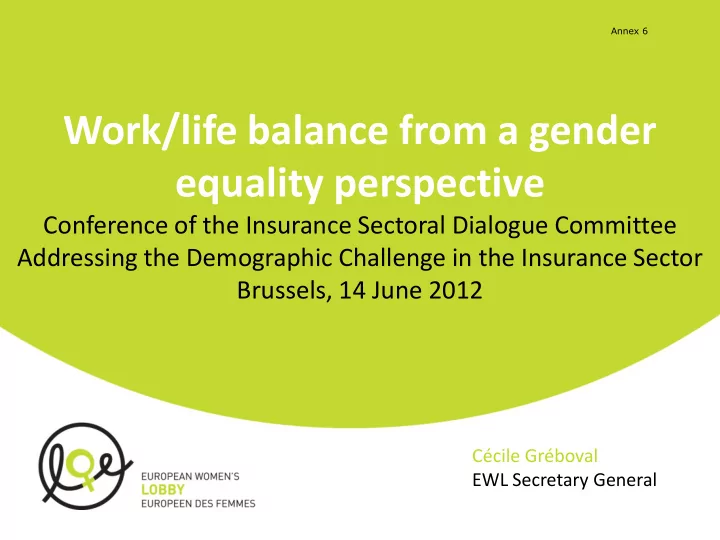 work life balance from a gender