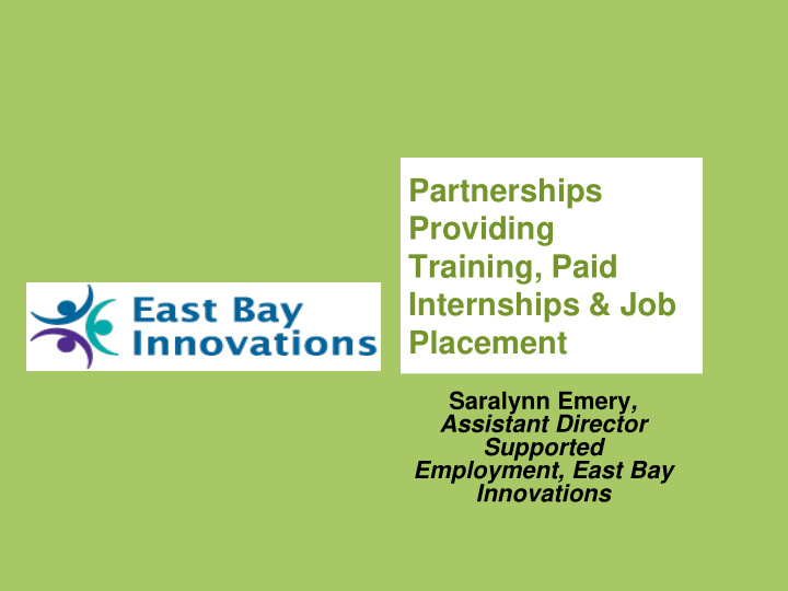 partnerships providing training paid internships job