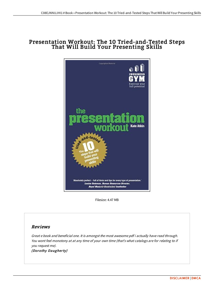 presentation workout the 10 tried and tested steps