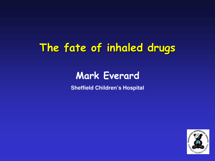 the fate of inhaled drugs the fate of inhaled drugs