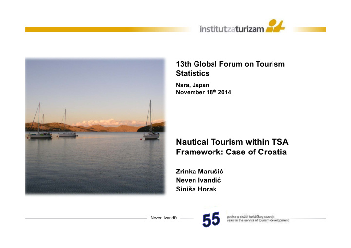 nautical tourism within tsa framework case of croatia