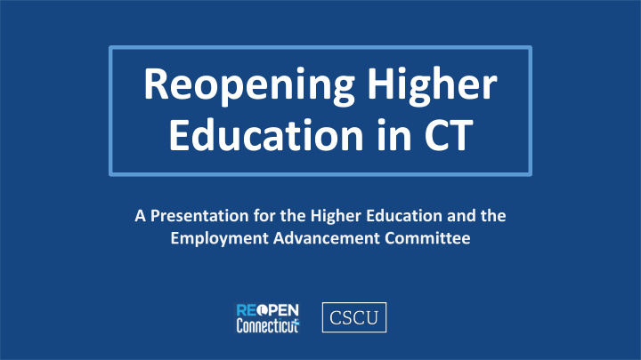 reopening higher education in ct