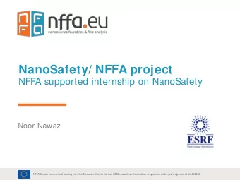 NanoSafety/ NFFA project  NFFA supported internship on NanoSafety  Noor Nawaz  NFFA-Europe has