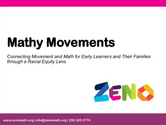 Mathy  hy Move  ovements  Connecting Movement and Math for Early Learners and Their Families