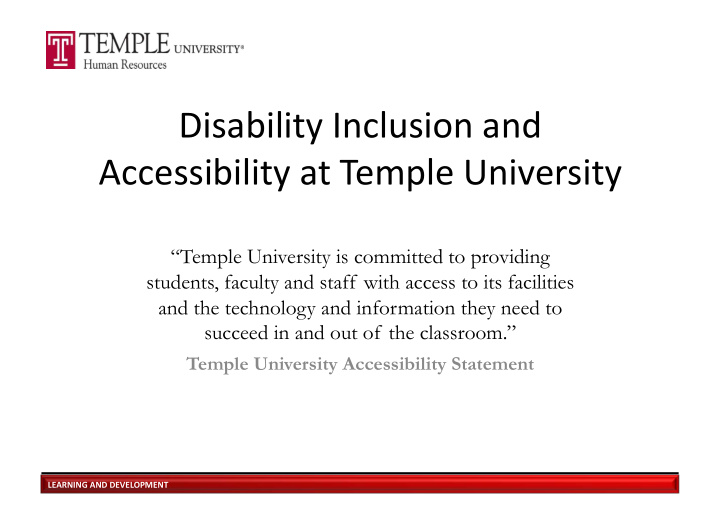 disability inclusion and accessibility at temple
