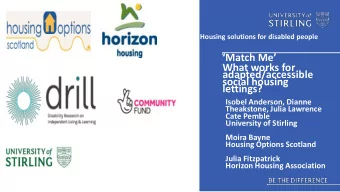 social housing  lettings?  Isobel Anderson, Dianne  Theakstone, Julia Lawrence  Cate Pemble
