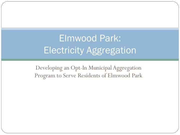 elmwood park electricity aggregation