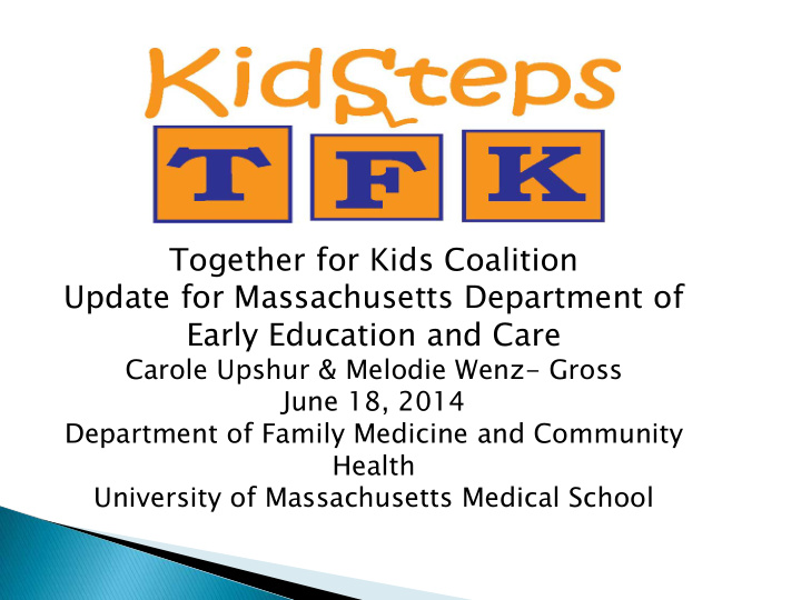 together for kids coalition update for massachusetts