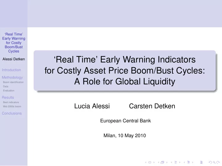 real time early warning indicators
