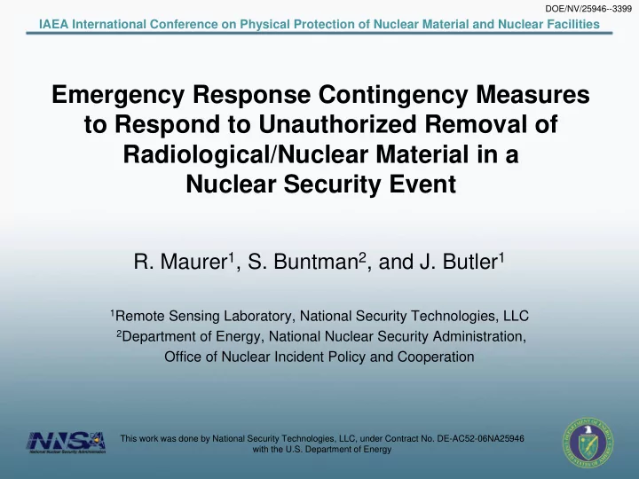 emergency response contingency measures to respond to