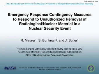 Emergency Response Contingency Measures  to Respond to Unauthorized Removal of