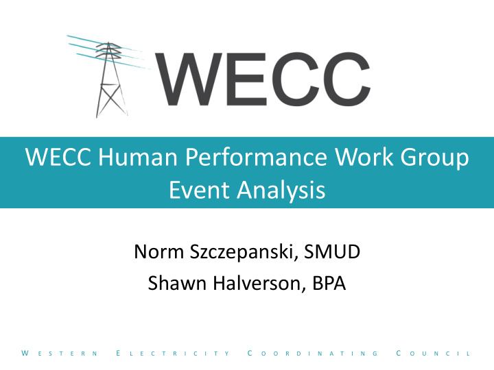 wecc human performance work group