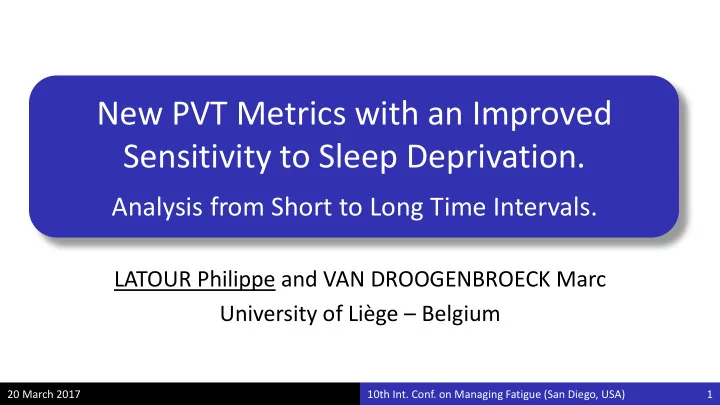 sensitivity to sleep deprivation