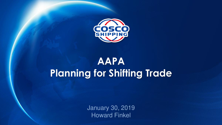planning for shifting trade