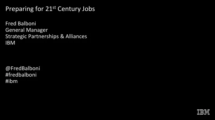 preparing for 21 st century jobs