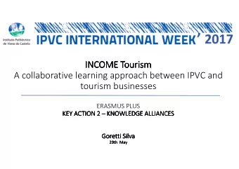 INCOME Tourism  INCOME Tourism  INCOME Tourism  INCOME Tourism  A collaborative learning approach