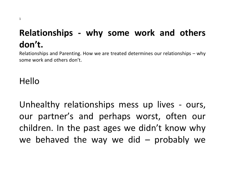 relationships why some work and others don t