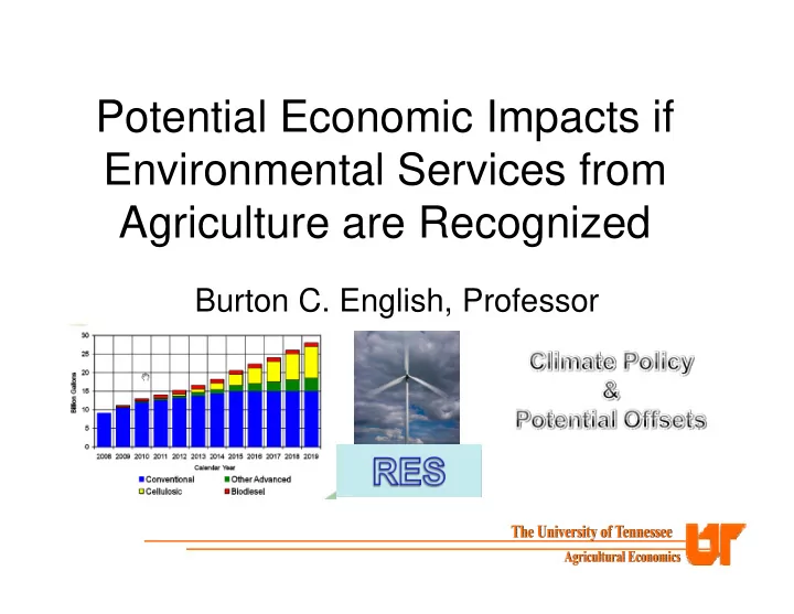 potential economic impacts if environmental services from