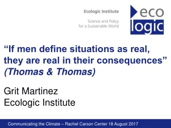 If men define situations as real, they are real in their consequences (Thomas &amp; Thomas)