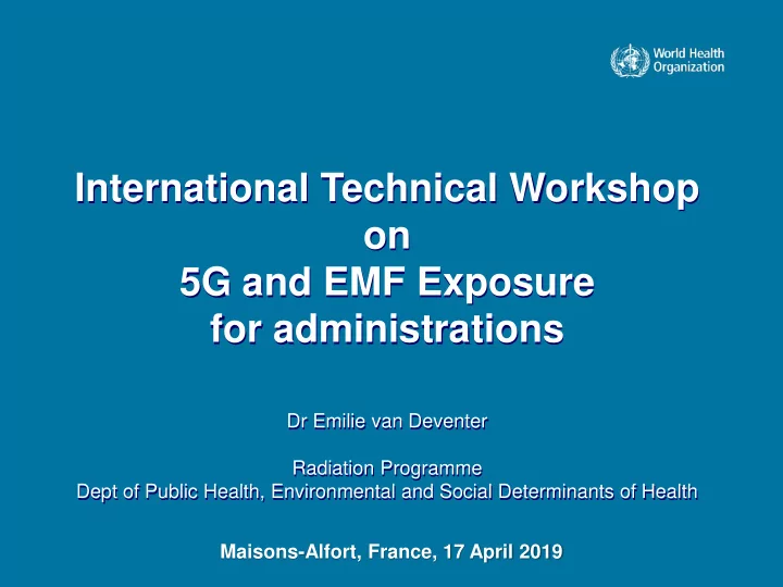international technical workshop