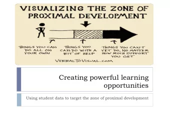 Creating powerful learning  opportunities  Using student data to target the zone of proximal