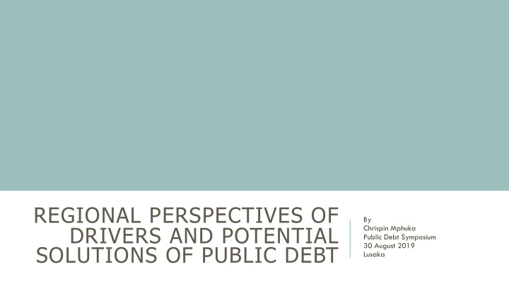 solutions of public debt