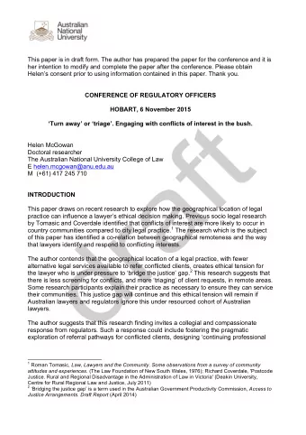 This paper is in draft form. The author has prepared the paper for the conference and it is  her