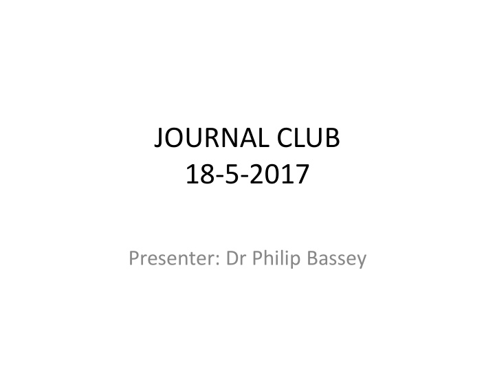 journal club 18 5 2017