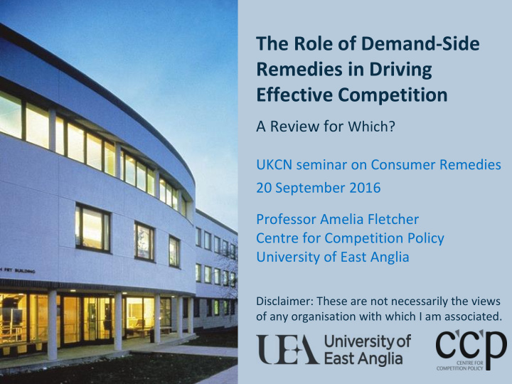 the role of demand side remedies in driving effective