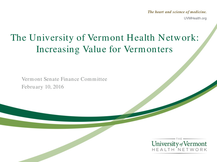increasing value for vermonters