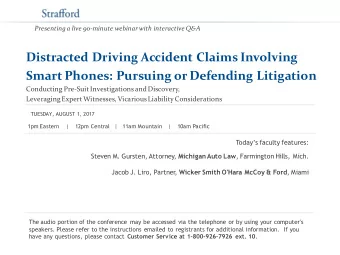 Smart Phones: Pursuing or Defending Litigation  Conducting Pre-Suit Investigations and Discovery,