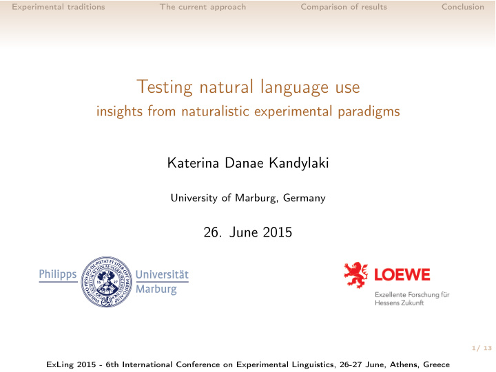 testing natural language use