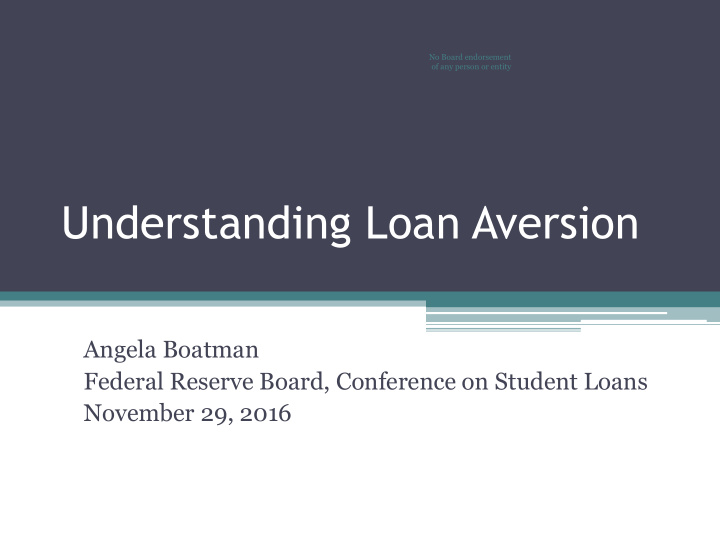 understanding loan aversion
